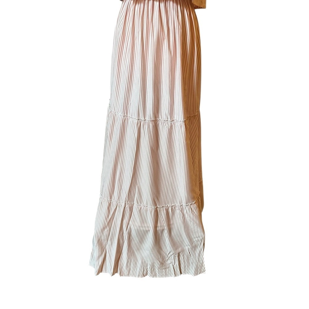 NWT BB Dakota | Women's Pink & Cream Strip Tiered Maxi Dress Size XS - Picture 7 of 15